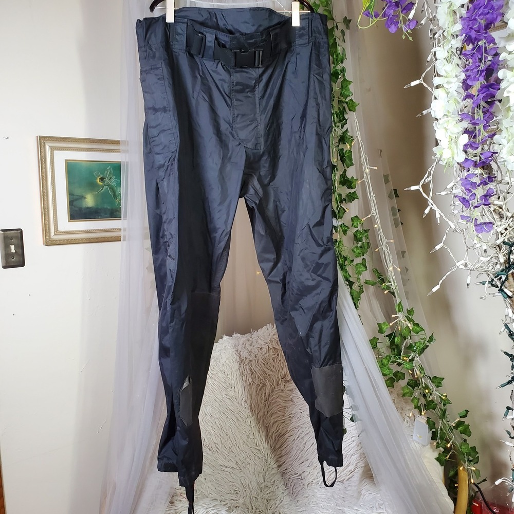 Harley Davidson‎ Rainproof Suspender Safety Pants Zip Hook Loop Men's 2XL Black